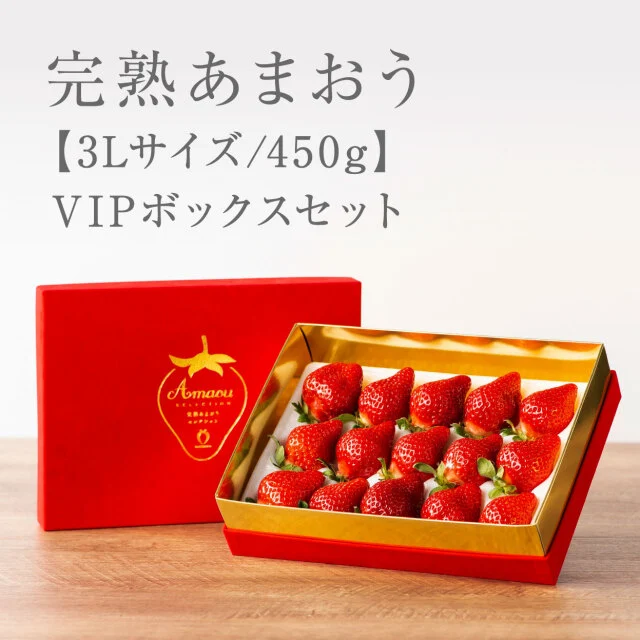 赤箱 VIPBOXギフト[3L450g] 武下さんちの定番をVIPBOXでお届け！３Lサイズ450g【完熟あまおうギフト】 — 商品写真 1